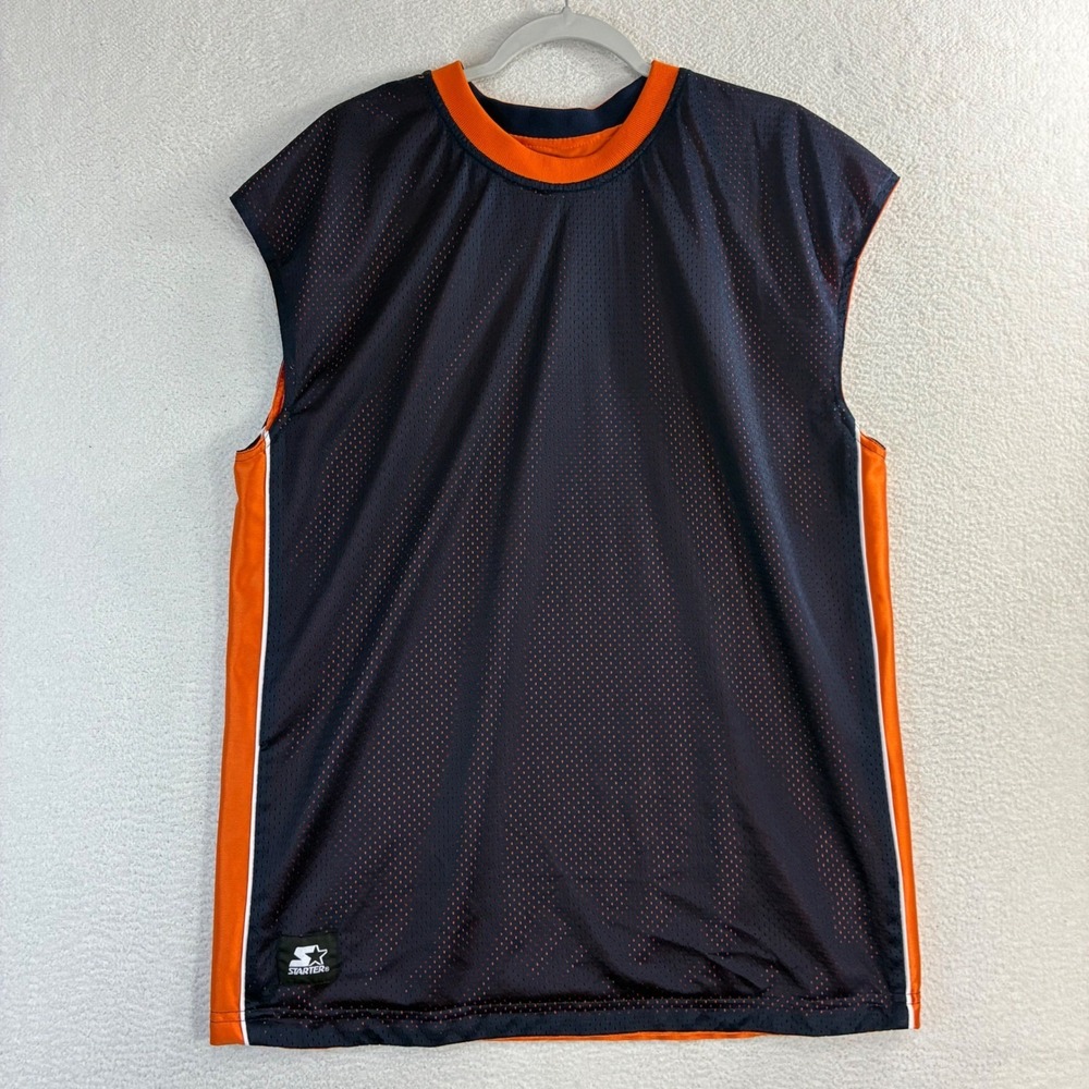 Y2K Starter Reversible Basketball Jersey Men L Blue Orange Sleeveless Vintage